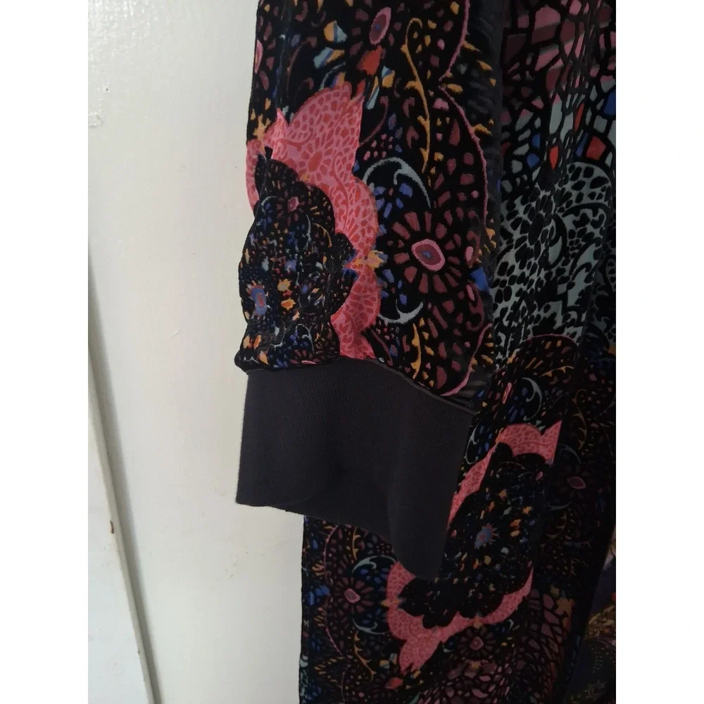 Johnny Was Reversible Silk Duster Cardigan Burnout Velvet Floral Paisley Small - Picture 5 of 9